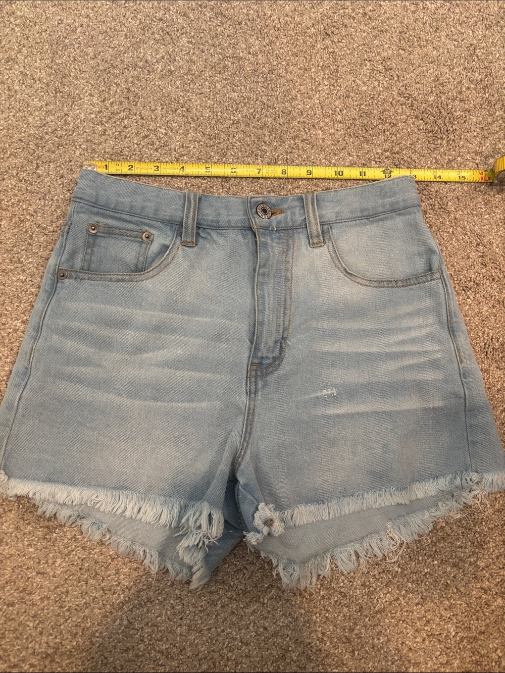 Love Tree Light Blue Distressed Frayed Hem Denim Shorts